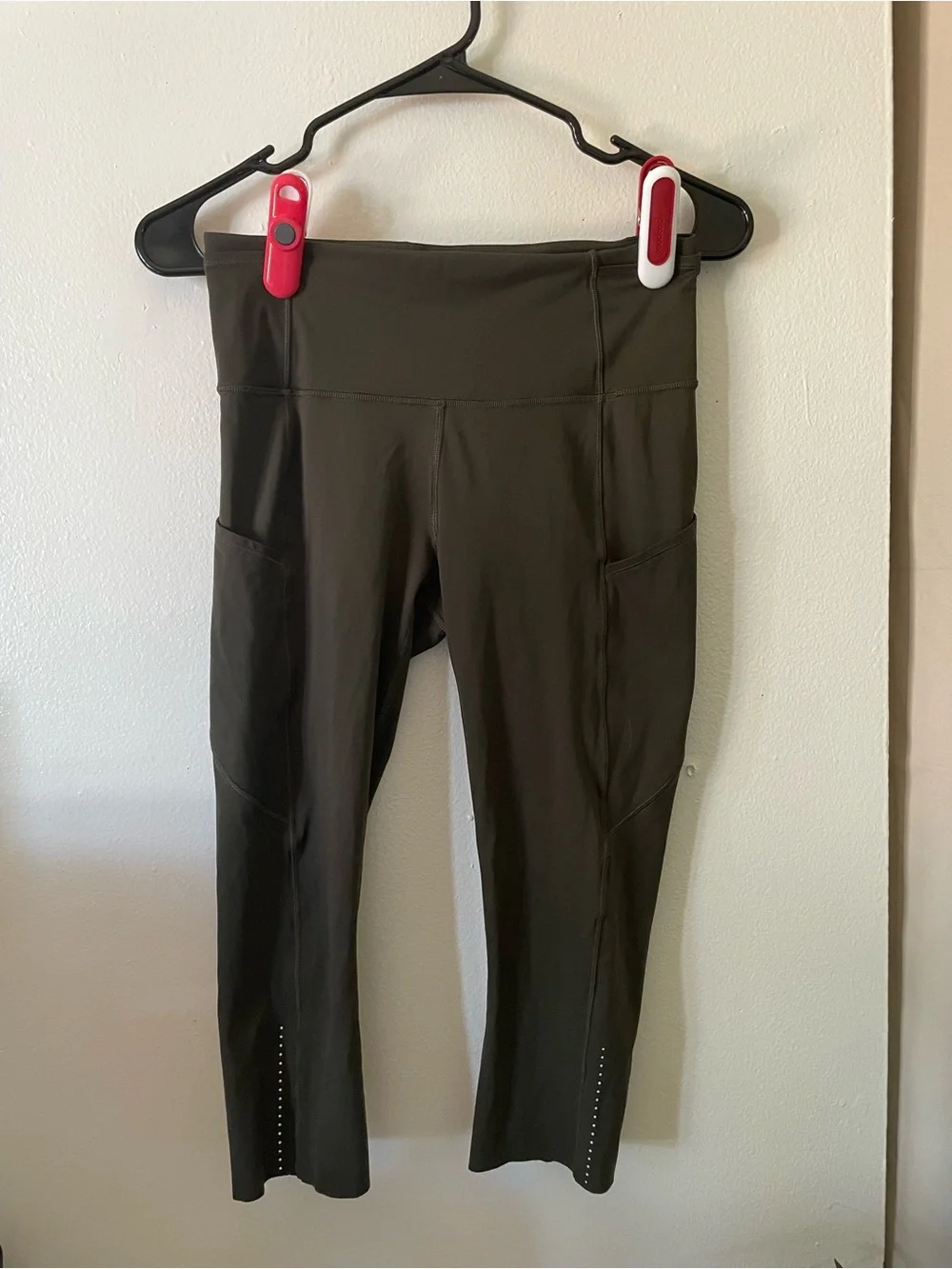 Lululemon Fast & Free Crop II Olive Green